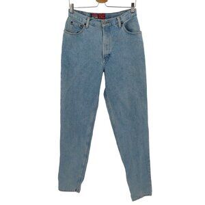 Old Navy Womens 12 Long Slim Light Wash Blue Denim Jeans Straight High Rise VTG